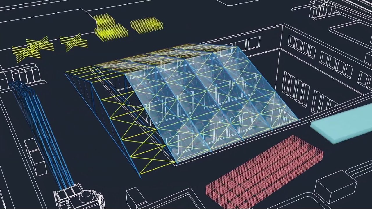 3D Визуализация установки стеклянной крыши -Vector Capital | заказать заставку для видео на youtube